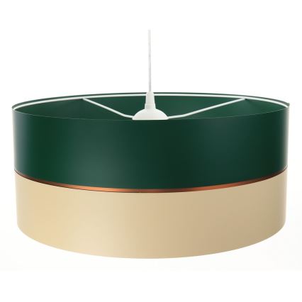 Lustr na lanku GLAM HOME 1xE27/60W/230V pr. 40 cm zelená/béžová