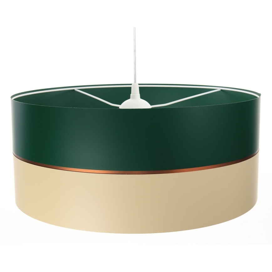 Lustr na lanku GLAM HOME 1xE27/60W/230V pr. 40 cm zelená/béžová