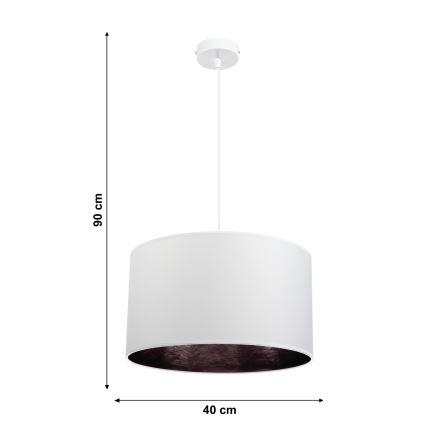Lustr na lanku GLEAM 1xE27/60W/230V bílá/černá