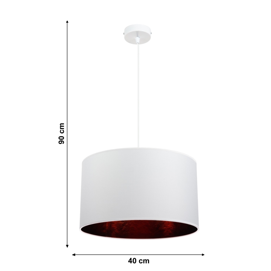 Lustr na lanku GLEAM 1xE27/60W/230V bílá/měděná