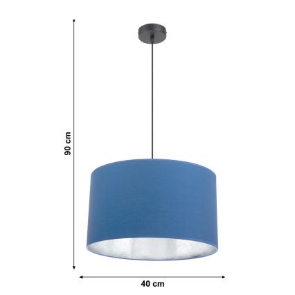 Lustr na lanku GLEAM 1xE27/60W/230V modrá/stříbrná