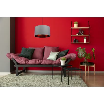 Lustr na lanku GLEAM 1xE27/60W/230V  šedá/měděná