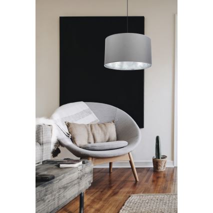 Lustr na lanku GLEAM 1xE27/60W/230V šedá/stříbrná