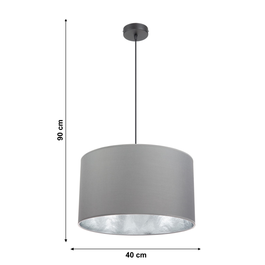 Lustr na lanku GLEAM 1xE27/60W/230V šedá/stříbrná