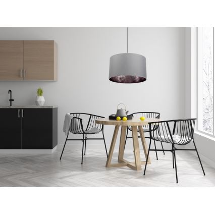 Lustr na lanku GLEAM 1xE27/60W/230V šedá/stříbrná