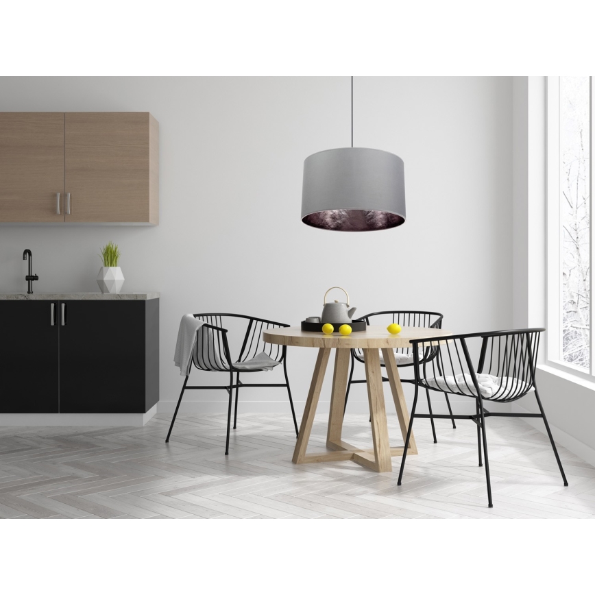 Lustr na lanku GLEAM 1xE27/60W/230V šedá/stříbrná