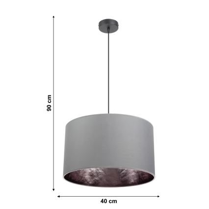 Lustr na lanku GLEAM 1xE27/60W/230V šedá/stříbrná