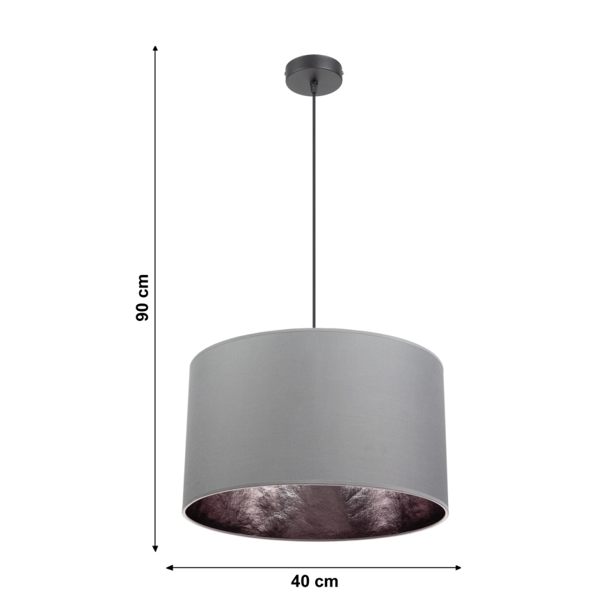 Lustr na lanku GLEAM 1xE27/60W/230V šedá/stříbrná