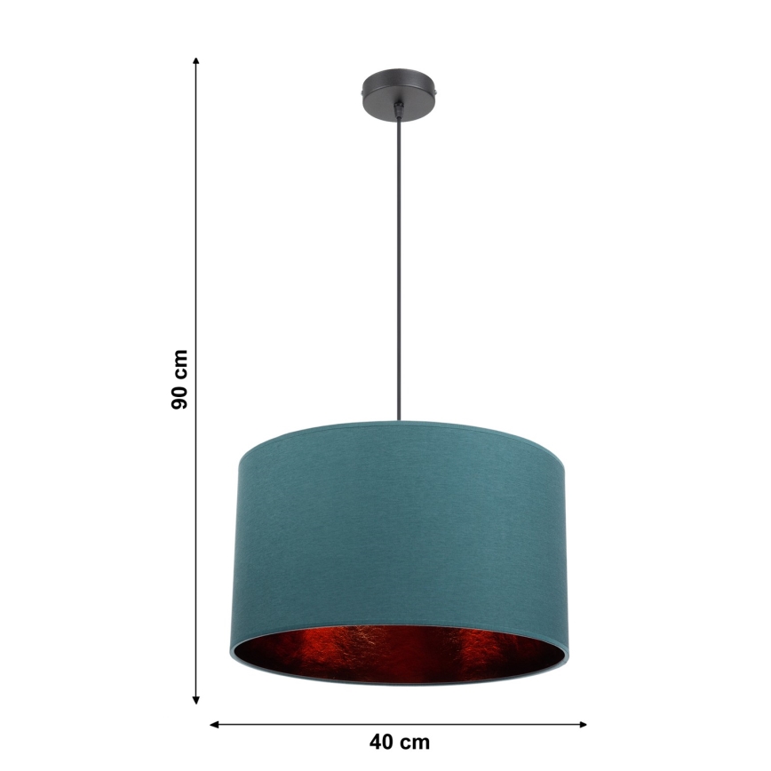 Lustr na lanku GLEAM 1xE27/60W/230V tyrkysová
