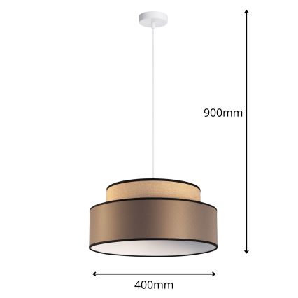 Lustr na lanku GRACE 1xE27/60W/230V béžová/hnědá
