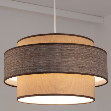 Lustr na lanku GRACE 1xE27/60W/230V béžová/hnědá