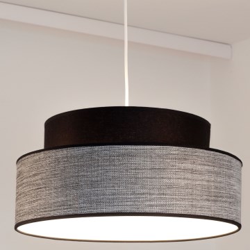 Lustr na lanku GRACE 1xE27/60W/230V černá/šedá
