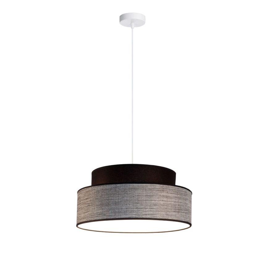 Lustr na lanku GRACE 1xE27/60W/230V černá/šedá