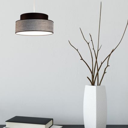 Lustr na lanku GRACE 1xE27/60W/230V černá/šedá