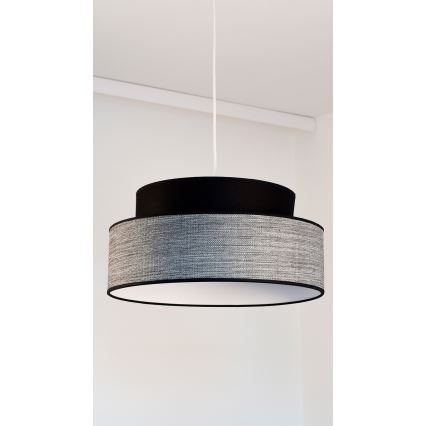 Lustr na lanku GRACE 1xE27/60W/230V černá/šedá