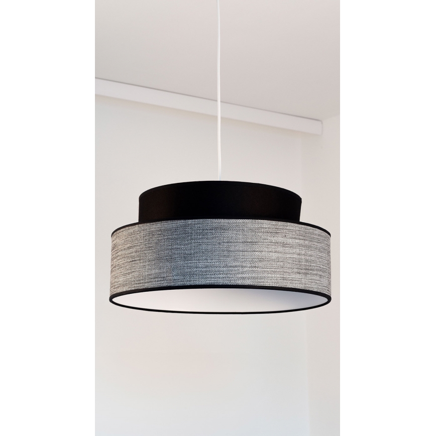 Lustr na lanku GRACE 1xE27/60W/230V černá/šedá