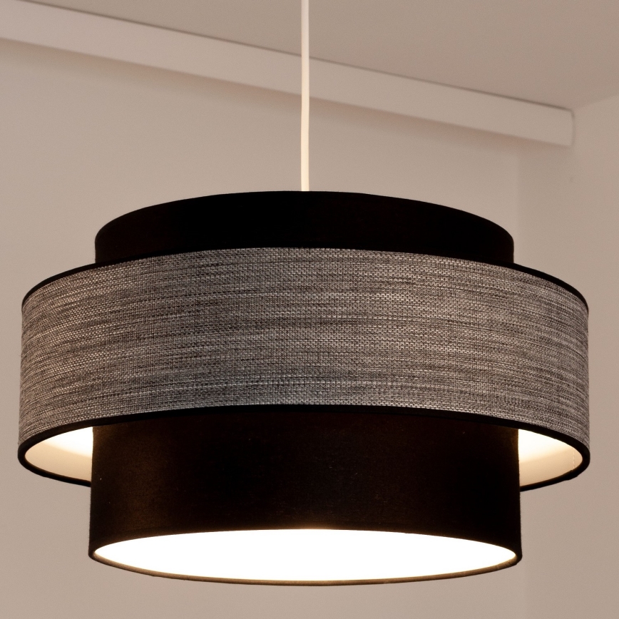 Lustr na lanku GRACE 1xE27/60W/230V černá/šedá