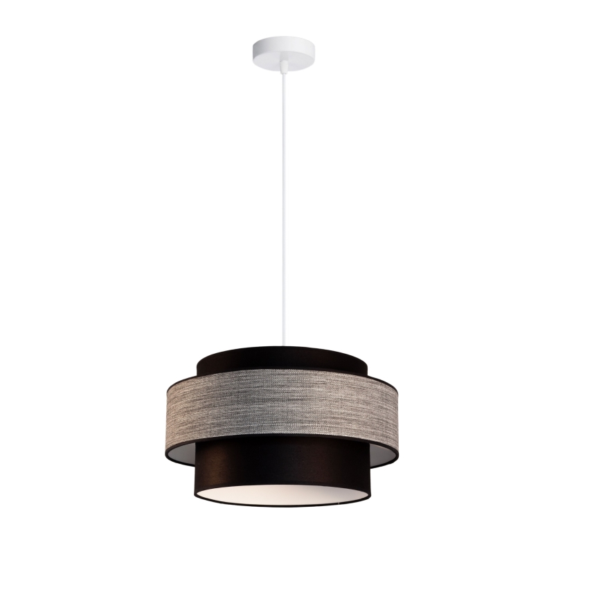 Lustr na lanku GRACE 1xE27/60W/230V černá/šedá