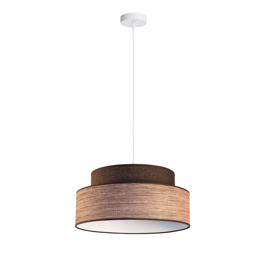 Lustr na lanku GRACE 1xE27/60W/230V hnědá/béžová