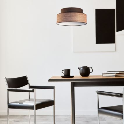 Lustr na lanku GRACE 1xE27/60W/230V hnědá/béžová