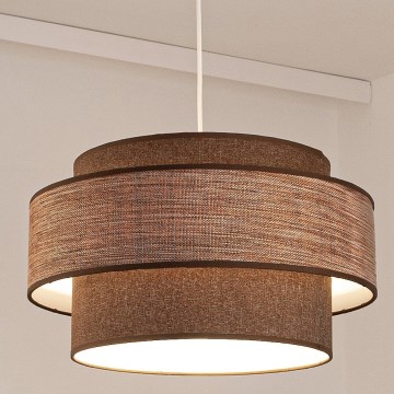 Lustr na lanku GRACE 1xE27/60W/230V hnědá/béžová