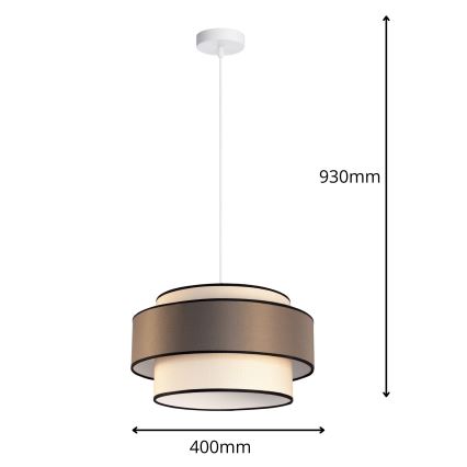 Lustr na lanku GRACE 1xE27/60W/230V krémová/hnědá