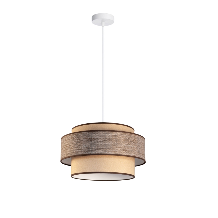 Lustr na lanku GRACE 1xE27/60W/230V pr. 40 cm béžová/hnědá