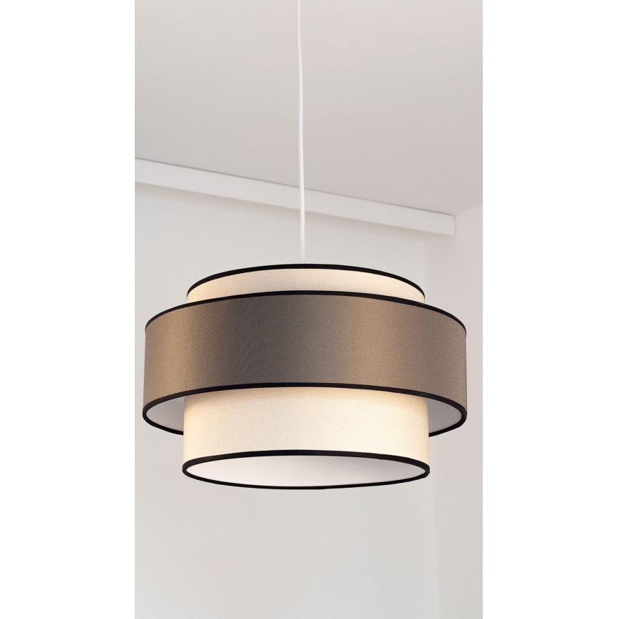 Lustr na lanku GRACE 1xE27/60W/230V pr. 40 cm krémová/hnědá