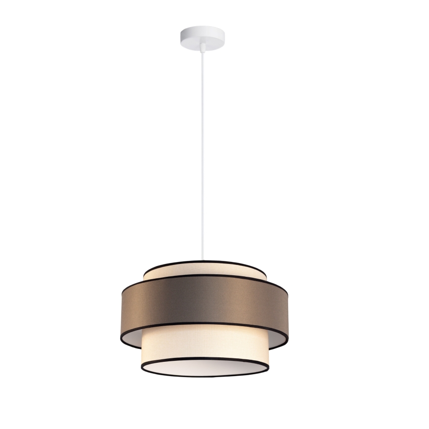Lustr na lanku GRACE 1xE27/60W/230V pr. 40 cm krémová/šedá