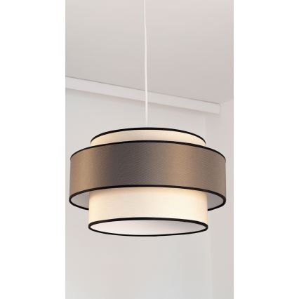 Lustr na lanku GRACE 1xE27/60W/230V pr. 40 cm krémová/šedá