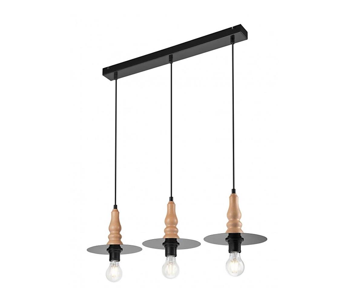Lamkur Lustr na lanku GRACE 3xE27/60W/230V černá LA36557
