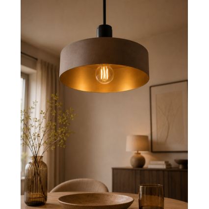 Lustr na lanku HAKI 1xE27/60W/230V hnědá/černá