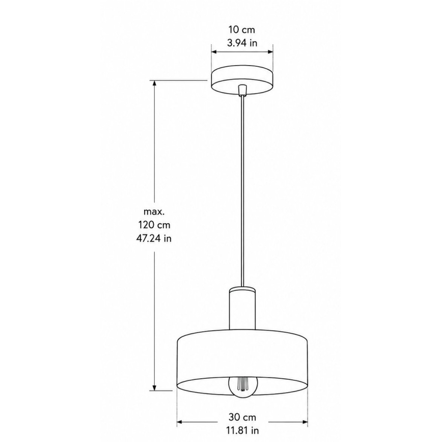 Lustr na lanku HAKI 1xE27/60W/230V vínová/černá