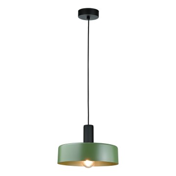 Lustr na lanku HAKI 1xE27/60W/230V zelená/černá