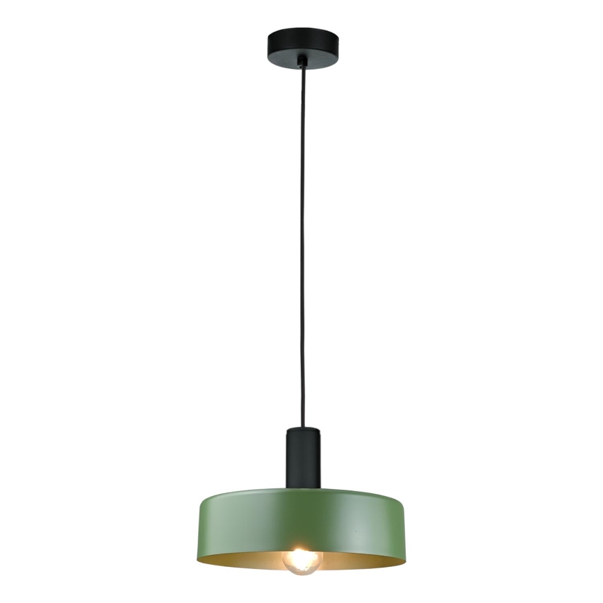 Lustr na lanku HAKI 1xE27/60W/230V zelená/černá