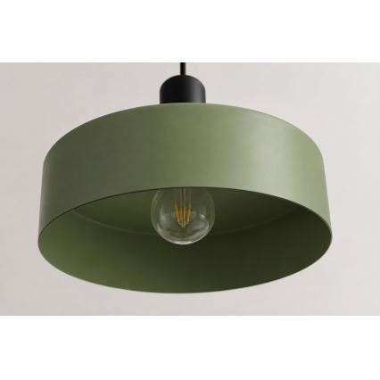 Lustr na lanku HAKI 1xE27/60W/230V zelená/černá
