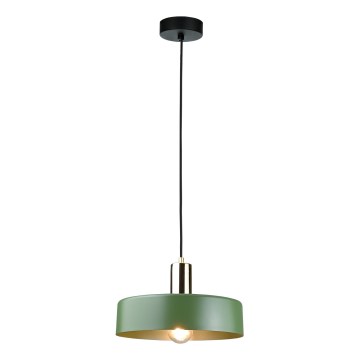 Lustr na lanku HAKI 1xE27/60W/230V zelená/černá/lesklý chrom