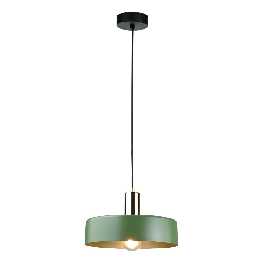 Lustr na lanku HAKI 1xE27/60W/230V zelená/černá/lesklý chrom