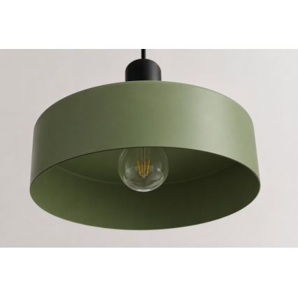 Lustr na lanku HAKI 3xE27/60W/230V zelená/černá