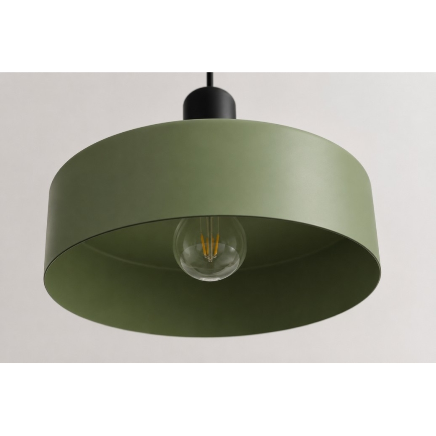 Lustr na lanku HAKI 3xE27/60W/230V zelená/černá