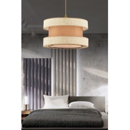 Lustr na lanku HALO 1xE27/60W/230V béžová/krémová