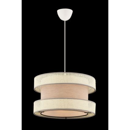 Lustr na lanku HALO 1xE27/60W/230V béžová/krémová