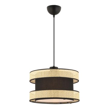 Lustr na lanku HALO 1xE27/60W/230V černá/béžová