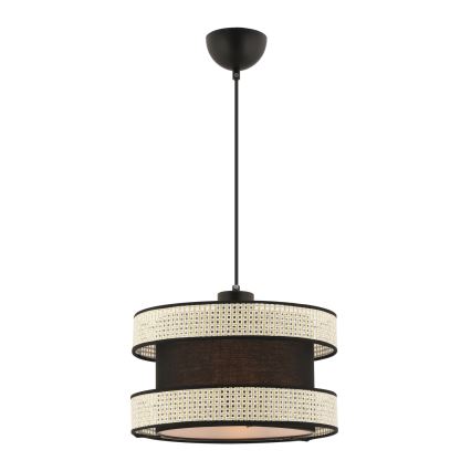 Lustr na lanku HALO 1xE27/60W/230V černá/krémová