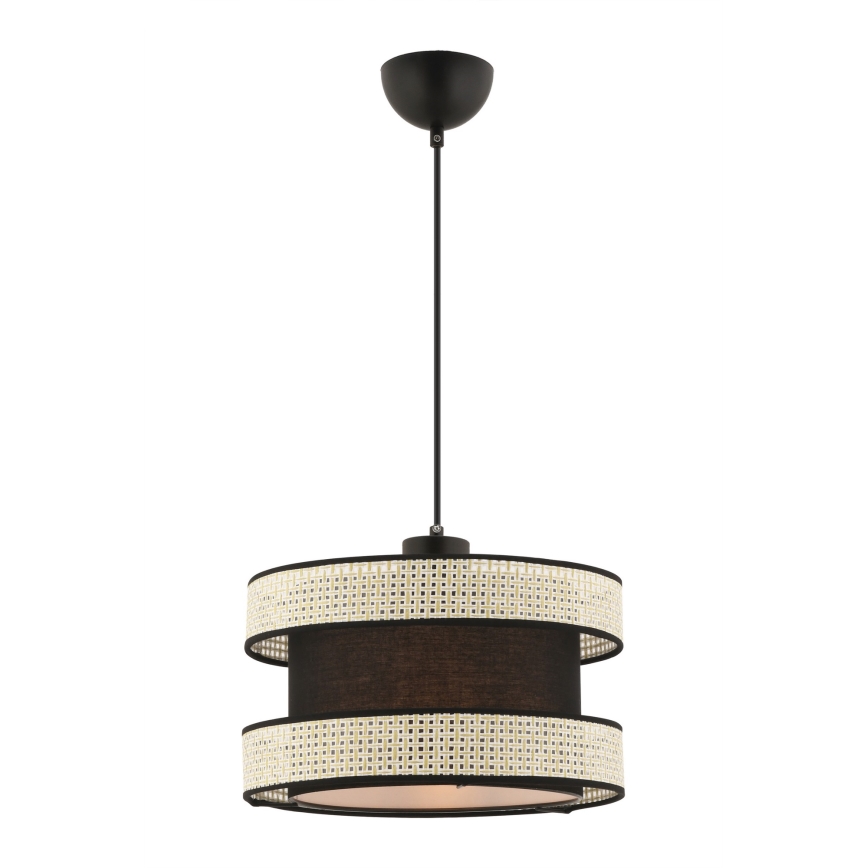 Lustr na lanku HALO 1xE27/60W/230V černá/krémová