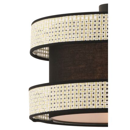 Lustr na lanku HALO 1xE27/60W/230V černá/krémová