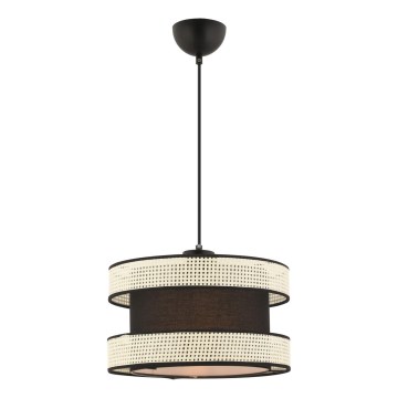 Lustr na lanku HALO 1xE27/60W/230V černá/krémová