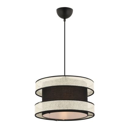 Lustr na lanku HALO 1xE27/60W/230V černá/krémová