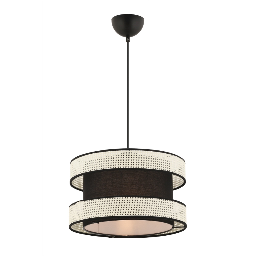 Lustr na lanku HALO 1xE27/60W/230V černá/krémová