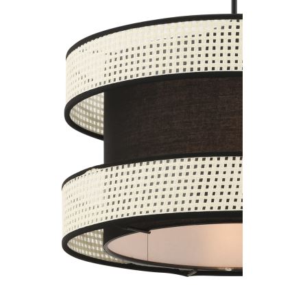 Lustr na lanku HALO 1xE27/60W/230V černá/krémová
